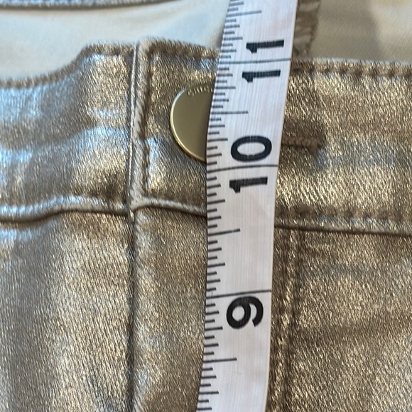 Chico's Metallic Gold Sparkle Straight Leg Ankle Jeans - Picture 10 of 11